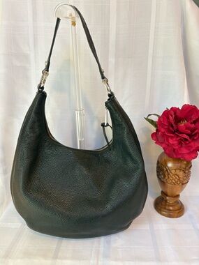 MICHAEL Michael Kors Black Pebbled Leather Hobo Shoulder Bag